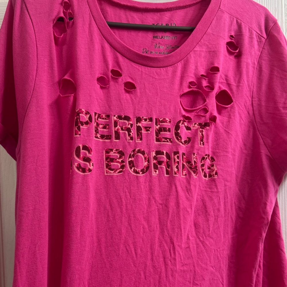 Torrid Hot Pink Distressed Graphic Tee